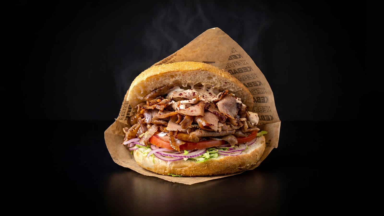 Die Zutaten des Taschenbrot Kebab